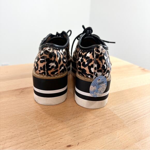 Gianni Bini Stay Groovy Platform Sneakers Dyed Calf Hair Leopard Animal 5.5 - Picture 6 of 8